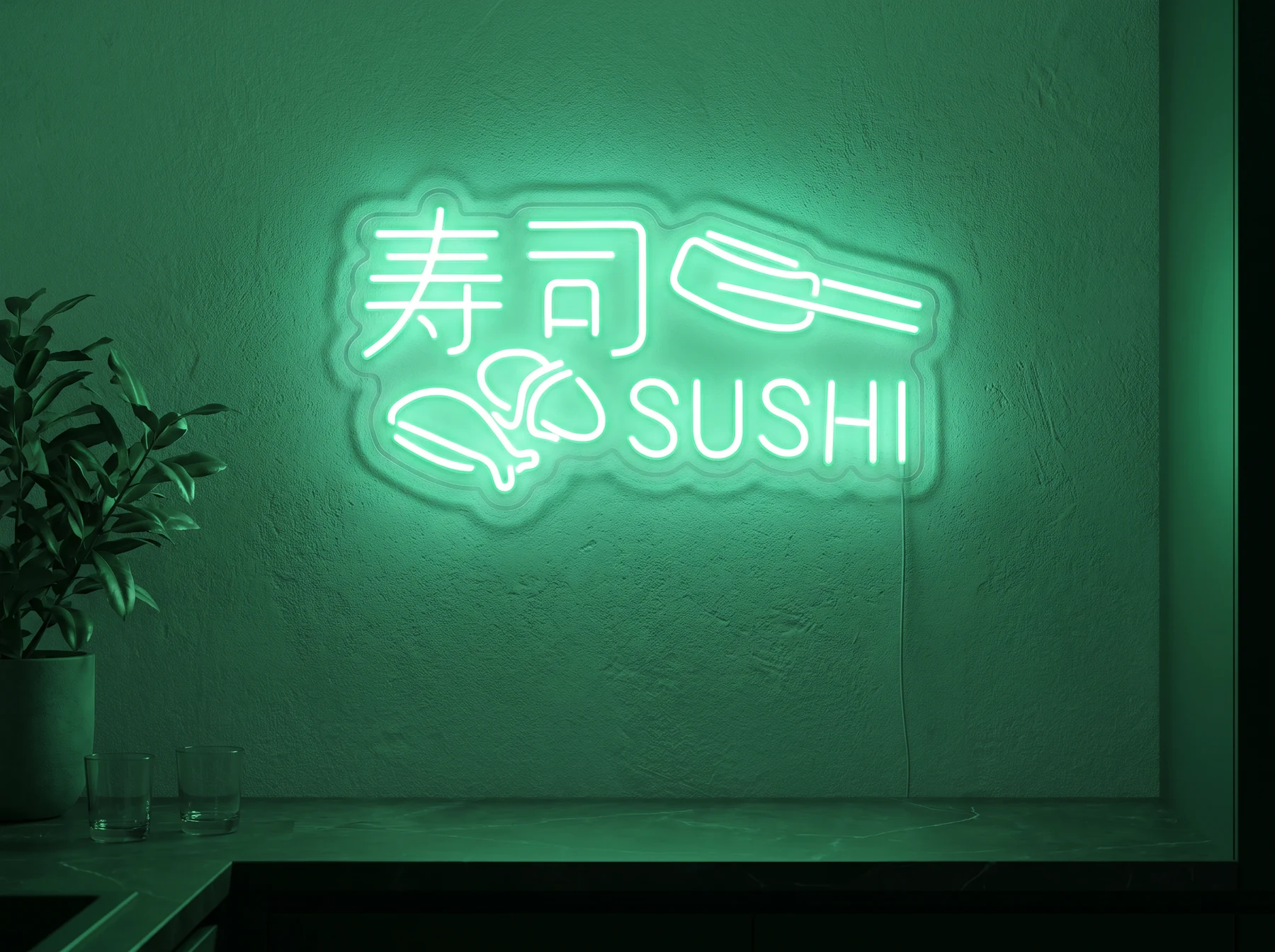 Neonskylt Neonskylt «Sushi» i 