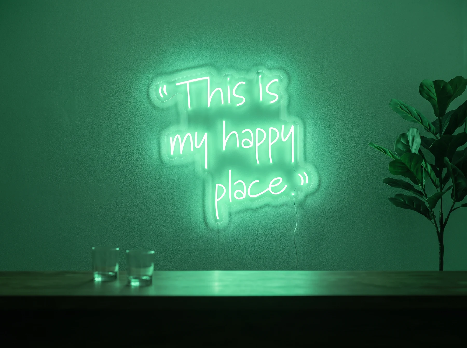 Neonskylt Neonskylt «This Is My Happy Place» i 